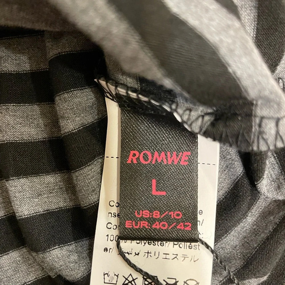 Romwe Black & Gray Lace Trimmed Tank Top Size 8/10 NWT - Picture 7 of 9